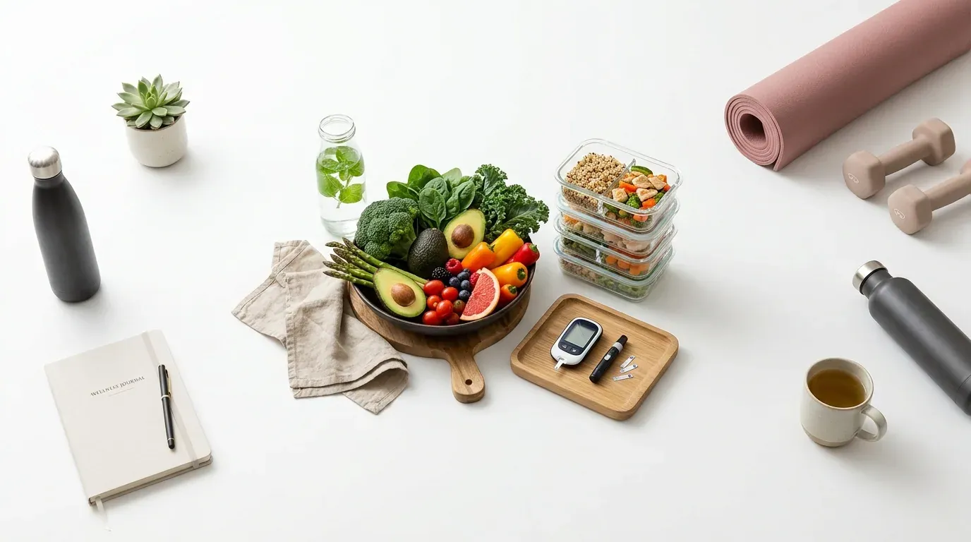 Estilo de vida saludable: alimentación, ejercicio y control de glucosa